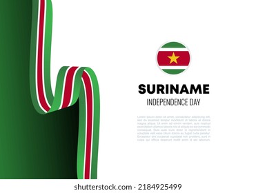 Suriname independence day background banner poster for national celebration on November 25 th.