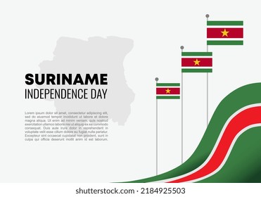 Suriname independence day background banner poster for national celebration on November 25 th.