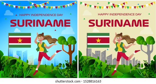 Suriname Independence Day Background Vector EPS10