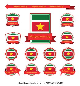 suriname independence day flags infographic design