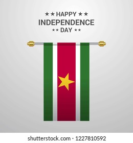 Suriname Independence day hanging flag background