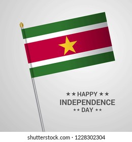 Suriname Independence day typographic design with flag vector