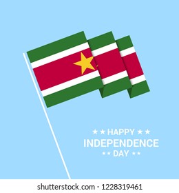 Suriname Independence day typographic design with flag vector