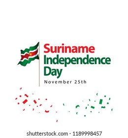 Suriname Independence Day Vector Template Design Illustration