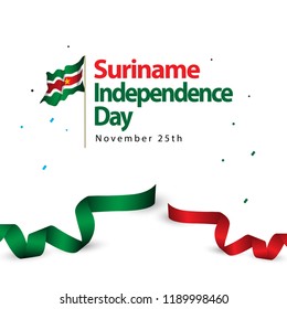 Suriname Independence Day Vector Template Design Illustration