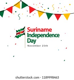 Suriname Independence Day Vector Template Design Illustration