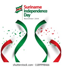 Suriname Independence Day Vector Template Design Illustration