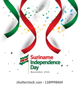 Suriname Independence Day Vector Template Design Illustration