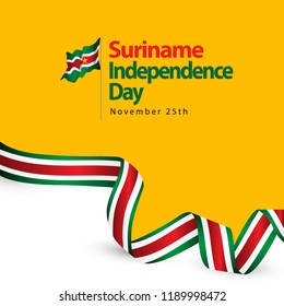 Suriname Independence Day Vector Template Design Illustration