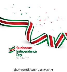 Suriname Independence Day Vector Template Design Illustration