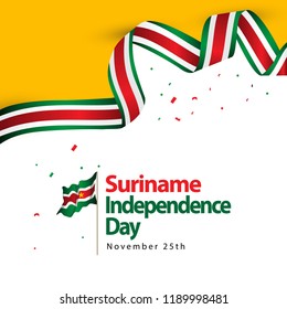 Suriname Independence Day Vector Template Design Illustration