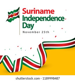 Suriname Independence Day Vector Template Design Illustration