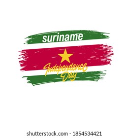 Suriname Independence Day Vector Template Design Illustration