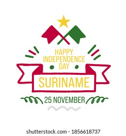 Suriname Independence Day Vector Template Design Illustration