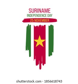 Suriname Independence Day Vector Template Design Illustration