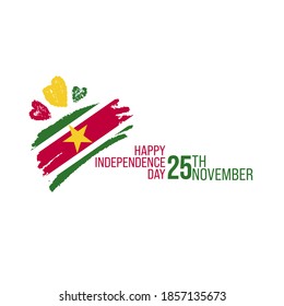 Suriname Independence Day Vector Template Design Illustration