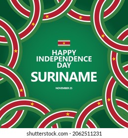 Plantilla vectorial del día de la independencia de Surinam con sus colores nacionales. Día festivo nacional de Sudamérica.