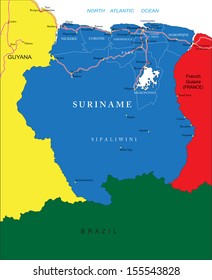 Suriname map