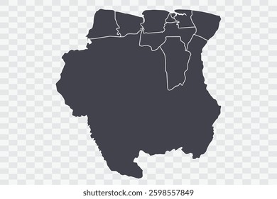 Suriname Map Anchor Color on White Background quality files Png