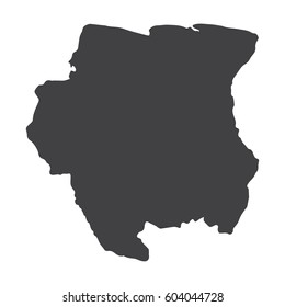 Suriname map in black on a white background. Vector illustration