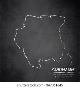 Suriname map blackboard chalkboard vector