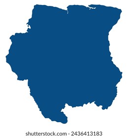 Mapa de Surinam. Mapa de Surinam en color azul
