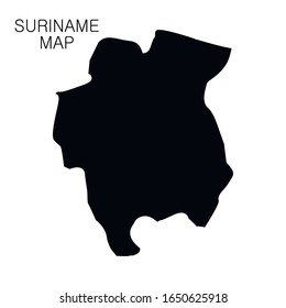 Suriname map and country name isolated on white background. Vector illustration