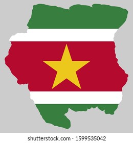 Suriname Map flag Vector illustration eps 10