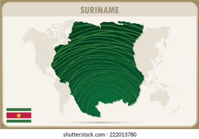 SURINAME map graphic design, Vector.