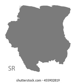 Suriname Map grey