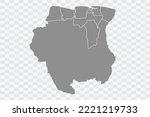 Suriname Map grey Color on White Background  Png