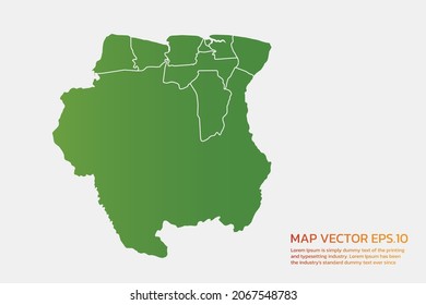 Suriname map High Detailed green color. on white background. Abstract design vector illustration eps 10