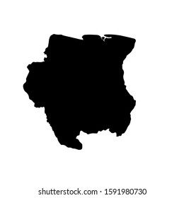 Suriname map Silhouette glyph country American map illustration vector America isolated on white background