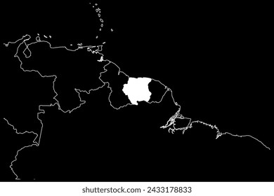 Surinam mapa sudamérica fondo negro