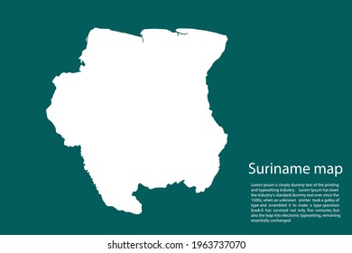 Suriname map vector, isolated on Green  background