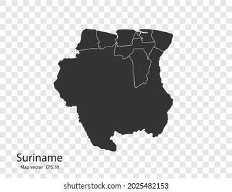 Suriname-Karte, Vektorgrafik einzeln auf transparentem Hintergrund