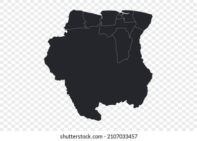 Suriname map vector, isolated on transparent background