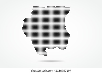 Suriname Map - World map vector template with Black pixel, grid, grunge, halftone style isolated on white background for education, infographic, design, banner - Vector illustration eps 10