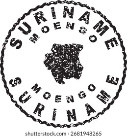 Suriname Moengo Round Seal Map Design