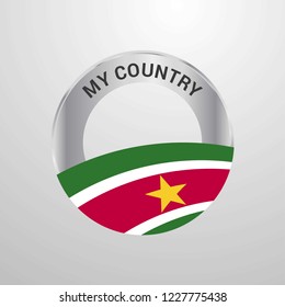 Suriname My Country Flag badge