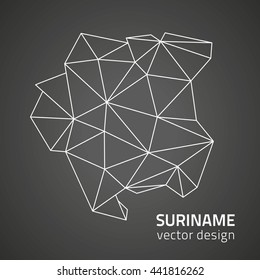 Suriname outline vector black  map