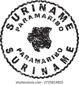 Suriname Paramaribo Round Seal Map Design