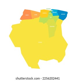Suriname political map of administrative divisions