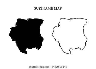 Suriname region country map vector