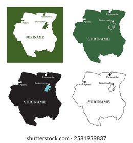 Suriname region map vector illustration design