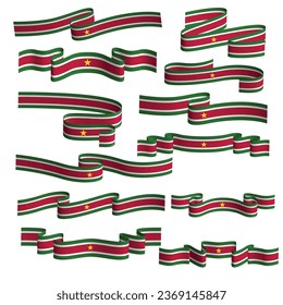 suriname ribbon flag vector element