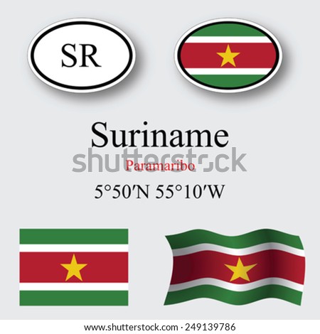 suriname set against gray background, abstract vector art illustration, image contains transparency