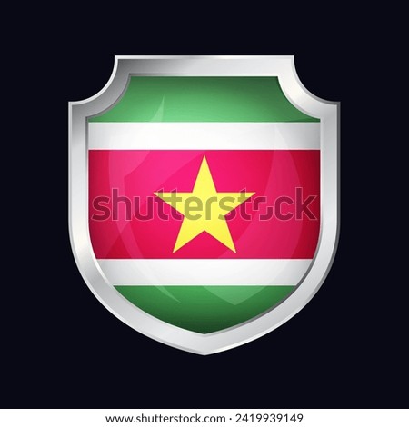 Suriname Silver Shield Flag Icon