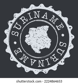 Suriname Stamp Travel Passport. Design Retro Symbol Country. Old Vintage Postmark.