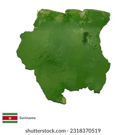 Suriname Topography Country  Map Vector